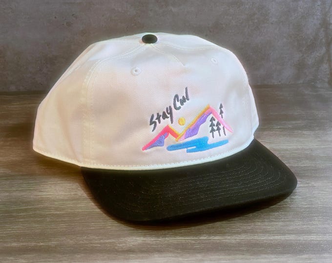 Embroidered Floppy Cap: 90s Retro Style Cotton Hat