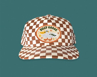 Silly Goose 5-Panel Checkered Floppy Hat