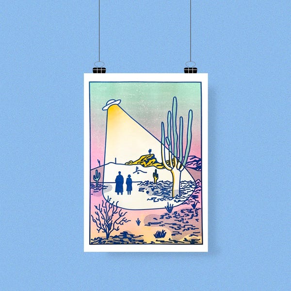 UFO Pastel 11"x17" Tabloid Risograph Print