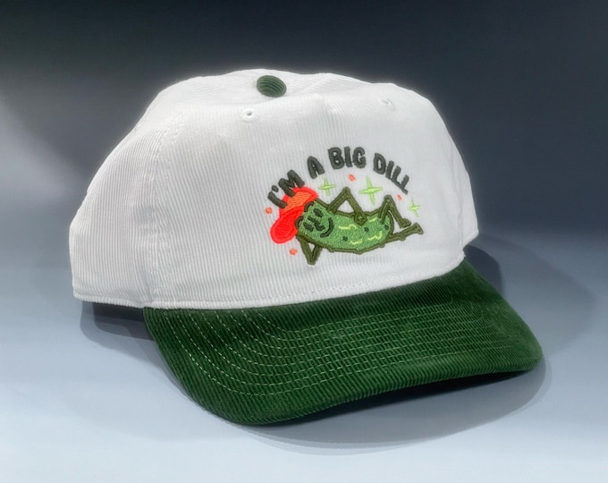 Big Dill Pickle Direct Embroidered 5-Panel Two-Tone Corduroy Snapback Hat