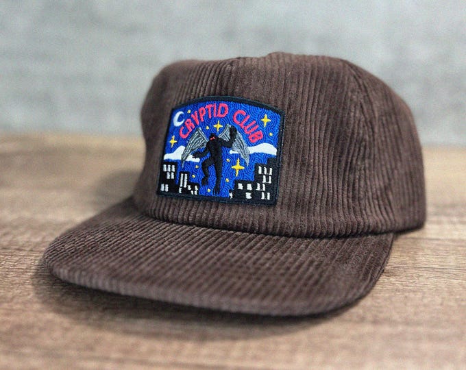Mothman Cryptid Club 5-Panel Corduroy Patch Hat