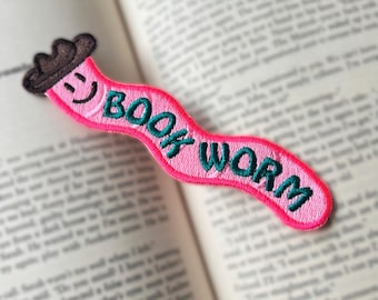 Book Worm Cowboy Embroidered Bookmark