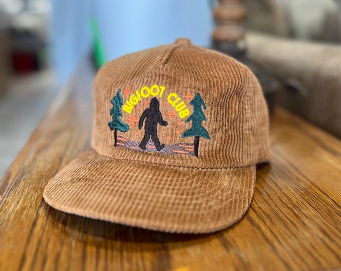 Bigfoot Cryptid Club 5-Panel Corduroy Hat