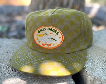 Silly Goose 5-Panel Checkered Floppy Hat