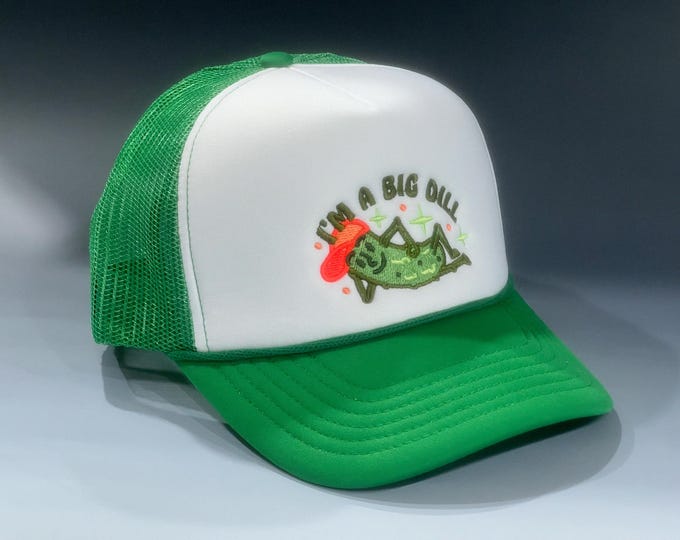 Big Dill Pickle 5-Panel Two-Tone Foam Trucker Snapback Hat
