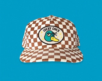 Lucky Duck 5-Panel Checkered Floppy Hat