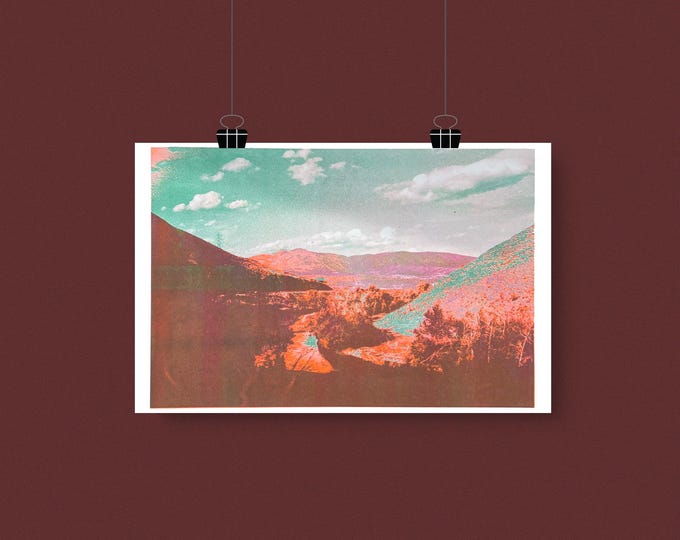 Mountain Pass 11"x17" Risograph Print
