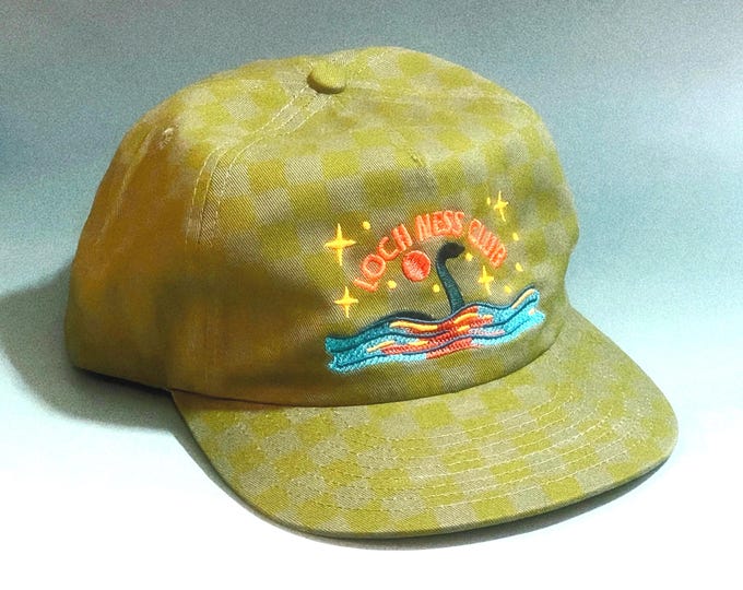 Loch Ness Monster Cryptid Club 5-Panel Checkered Floppy Hat