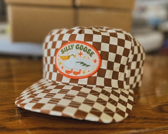 Silly Goose 5-Panel Checkered Floppy Hat