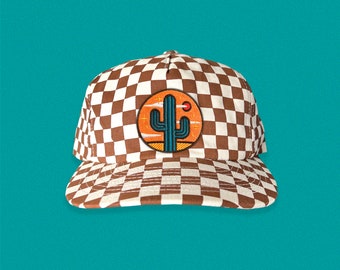 Cactus Dream 5-Panel Checkered Floppy Hat