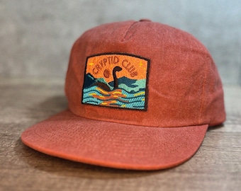 Loch Ness Monster Cryptid Club 5-Panel Brushed Cotton Hat