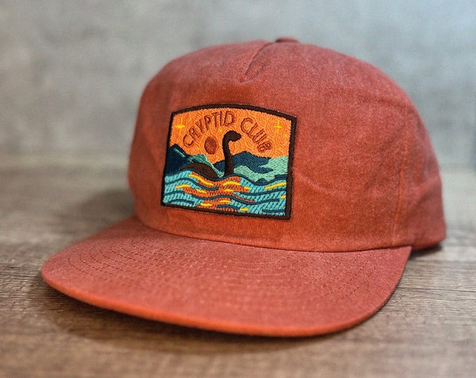 Loch Ness Monster Cryptid Club 5-Panel Brushed Cotton Hat
