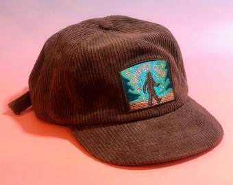 Bigfoot Cryptid Club 5-Panel Corduroy Patch Hat