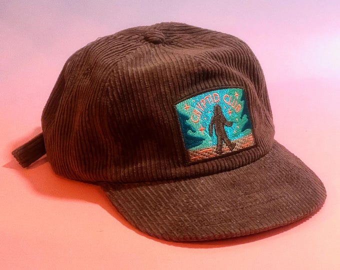 Bigfoot Cryptid Club 5-Panel Corduroy Patch Hat