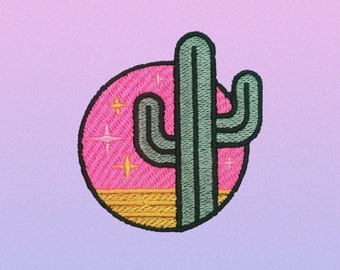Embroidered Cactus Patch: Desert Iron-On or Sew-On Applique