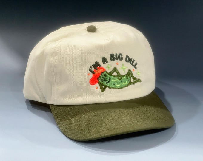 Big Dill Retro Direct Embroidered Two-Tone 5-Panel Floppy Cap