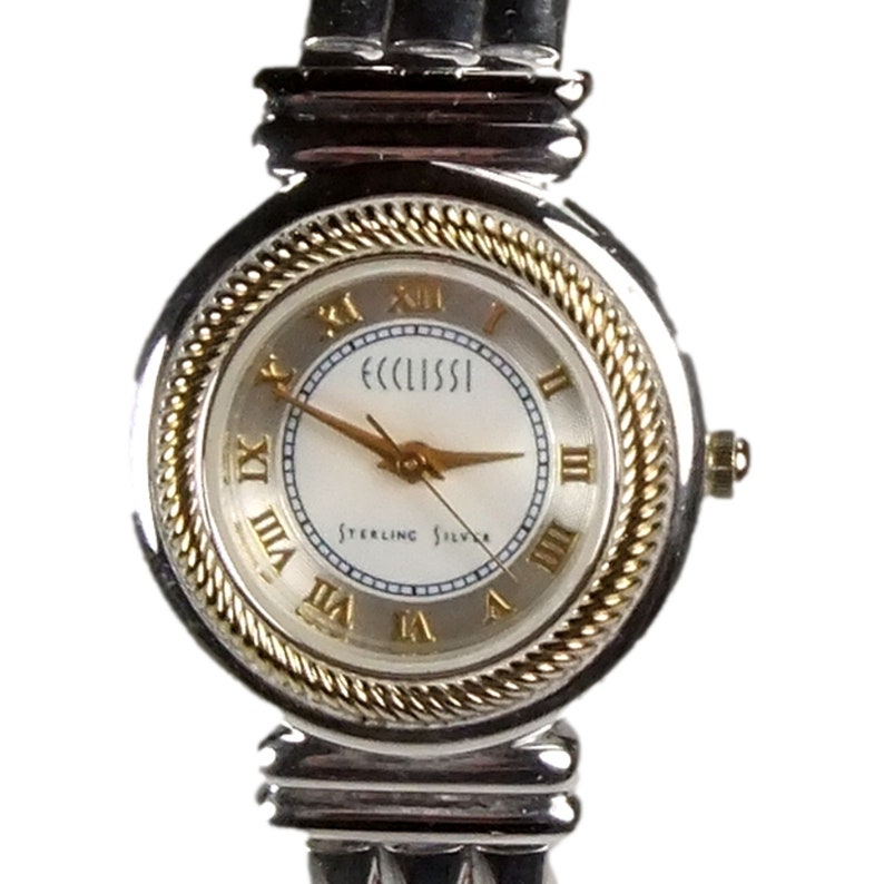 ECCLISSI Round Case Sterling Silver Women's Watch and Bracelet Model 3010 image 1