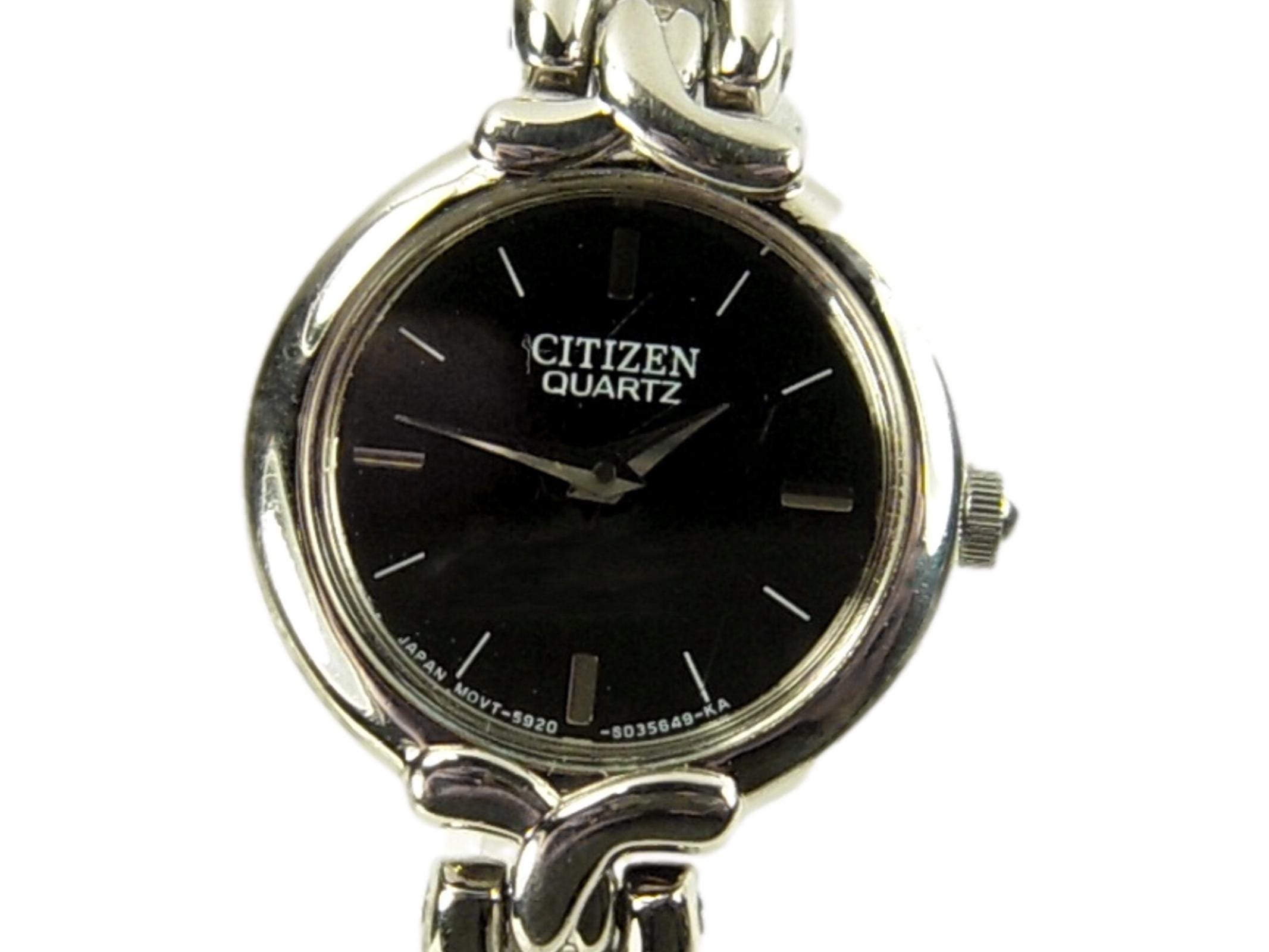 Women\'s Citizen Quartz Black Dial Stainless Steel Watch 5920 Series Vintage Citizen Tank Style 5920-S93665 Black Dial Women main image 2