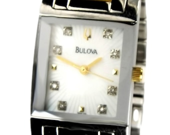 BULOVA Ladies Watch Model C9671208  98P39 Diamond Indices Dial Womens 6 7/8" Band