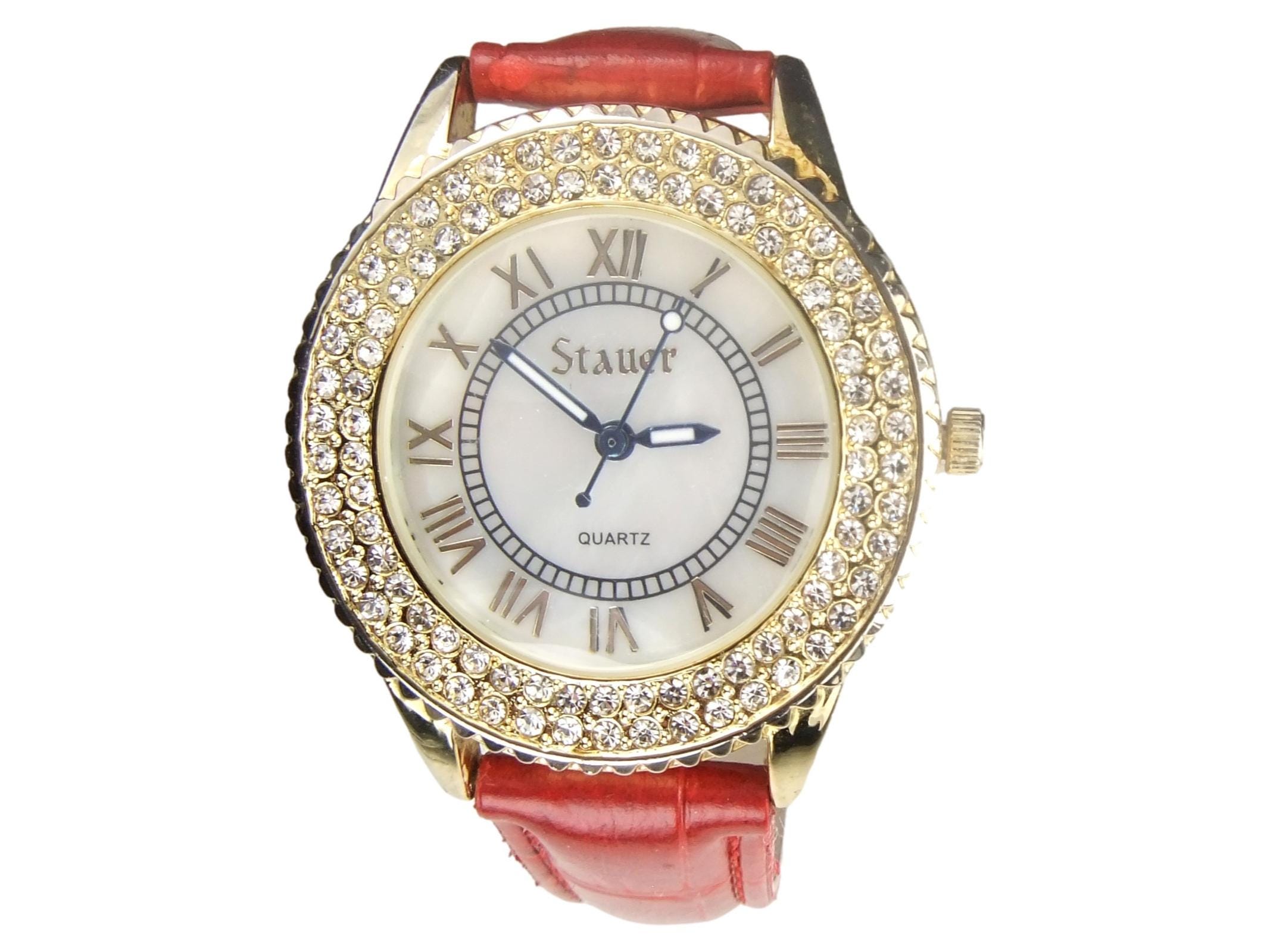 Lady\'s Stauer Watch with crystals Ladies Stauer classy red watch | Mercari main image 3