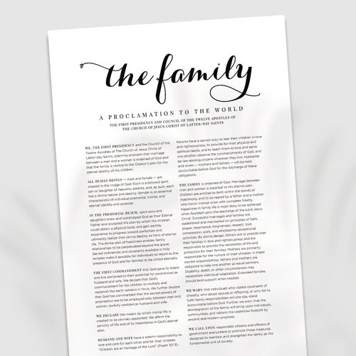 The Family: A Proclamation to the World LDS Print Digital | Etsy