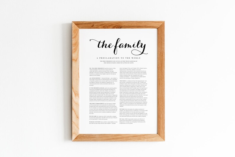 La Familia: Una Proclamación para el Mundo / LDS Imprimible | Etsy España