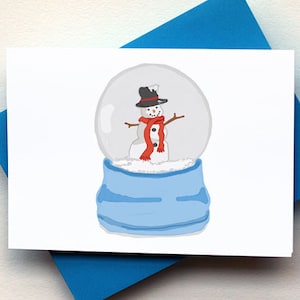 Snowman Snow Globe Card