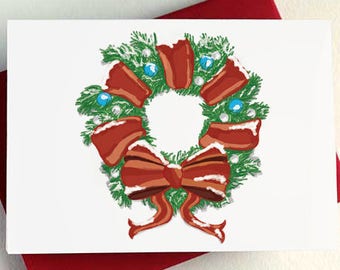 Snowy Christmas Wreath Card