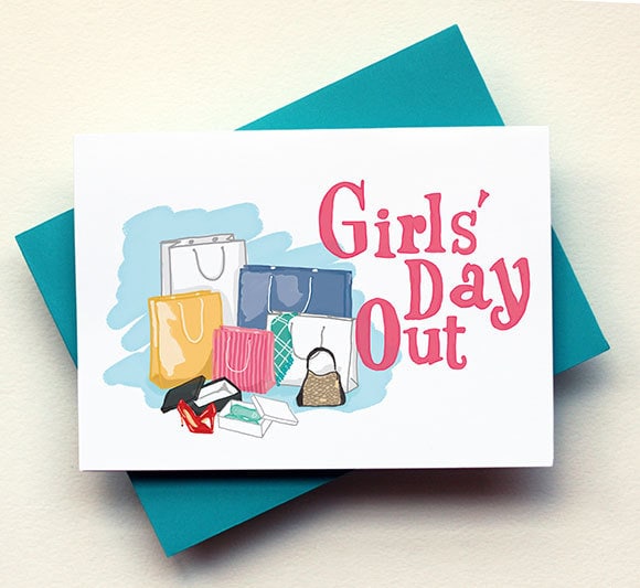Girls Day Out Card Shopping Day Etsy Girls Day Out Card Shopping Day Etsy