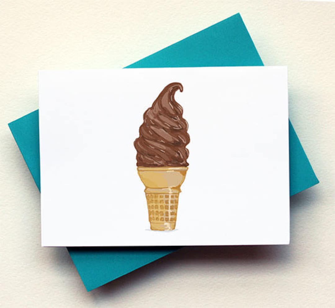 Chocolate Dipped Soft Serve Ice Cream Etsy