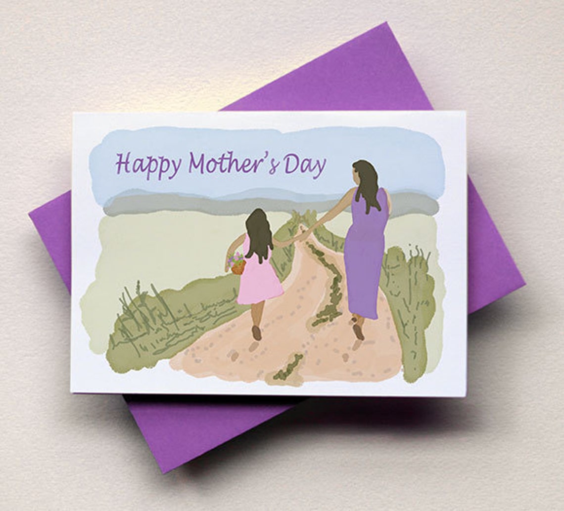 Mother's Day Card Mom & Daughter Etsy UK