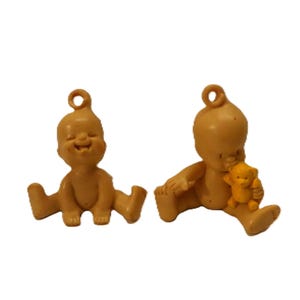 1986 LJN PVC Oodles PVC Baby Figures - #41 Garyoodle , #5 Kimberoodly , Baby Cake Topper