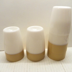 Vintage Tupperware Stacking Egg Cups with Covers - Set of 4 , MCM 1970's Retro Harvest Gold