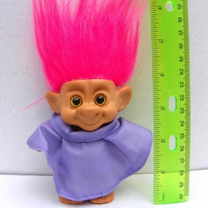 Vintage Pink Haired Forest Troll Doll , Vintage 4 Inch Troll , Yellow ...
