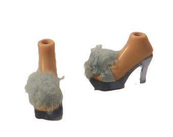 2004 Bratz Nighty-Nite Cloe Replacement Blue Fuzzy Slippers , Vintage MGA Bratz Replacement Shoes Heels