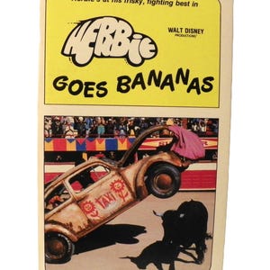 Herbie Goes Bananas Softcover Book , 1980 Scholastic Books First Edition , Walt Disney's Herbie the Love Bug Paperback Book , Joe Claro