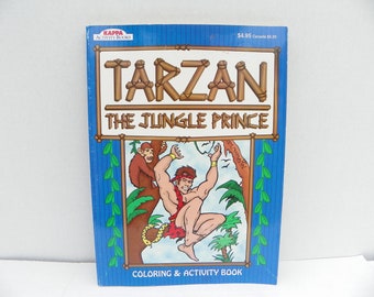 1997 Tarzan Coloring Book , Vintage Tarzan The Jungle Prince Coloring and Activity Book , Vintage Color Book , Children's Book , Kid's Book