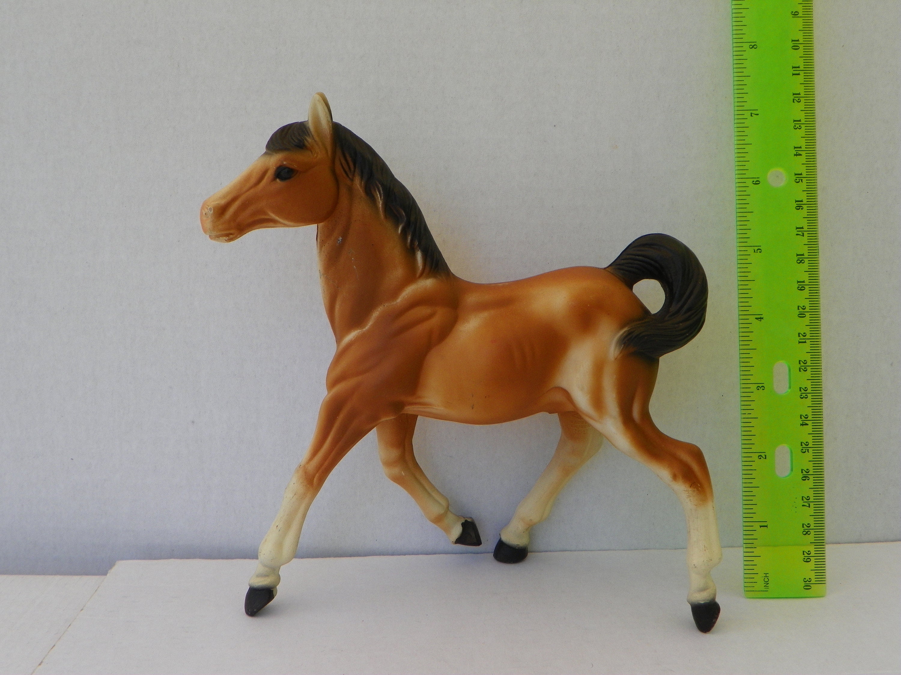 1960's Vintage Diamond P Running Foal Horse Figure - Hong Kong Plastic Horse  Mold #658 , Vintage Toy Horse Figurine , Breyer Type Horse