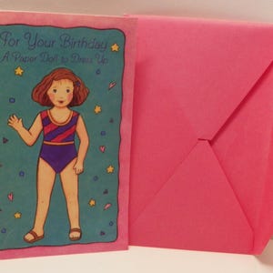 Vintage New Paper Doll Birthday Greeting Card , Vintage Child Birthday Card , American Greetings Paper Doll Card , Girl Birthday Card