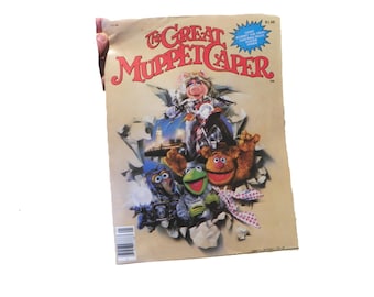 1981 The Great Muppet Caper - Poster Magazine Paradise Press , 1980's Kermit and Miss Piggy Giant Fold-out Poster