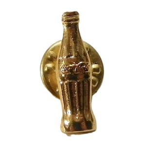 Vintage Coca Cola Bottle Gold Tone Lapel Pin , Coca Cola Coke Advertising Premium Lapel Pin , Coke Bottle Hat Pin , Coca-Cola Tie Pin