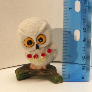 Figurine hibou en biscuit de porcelaine vintage douce, petite figurine hibou en biscuit MCM, figurine oiseau en porcelaine, figurine en céramique hibou blanc milieu du siècle