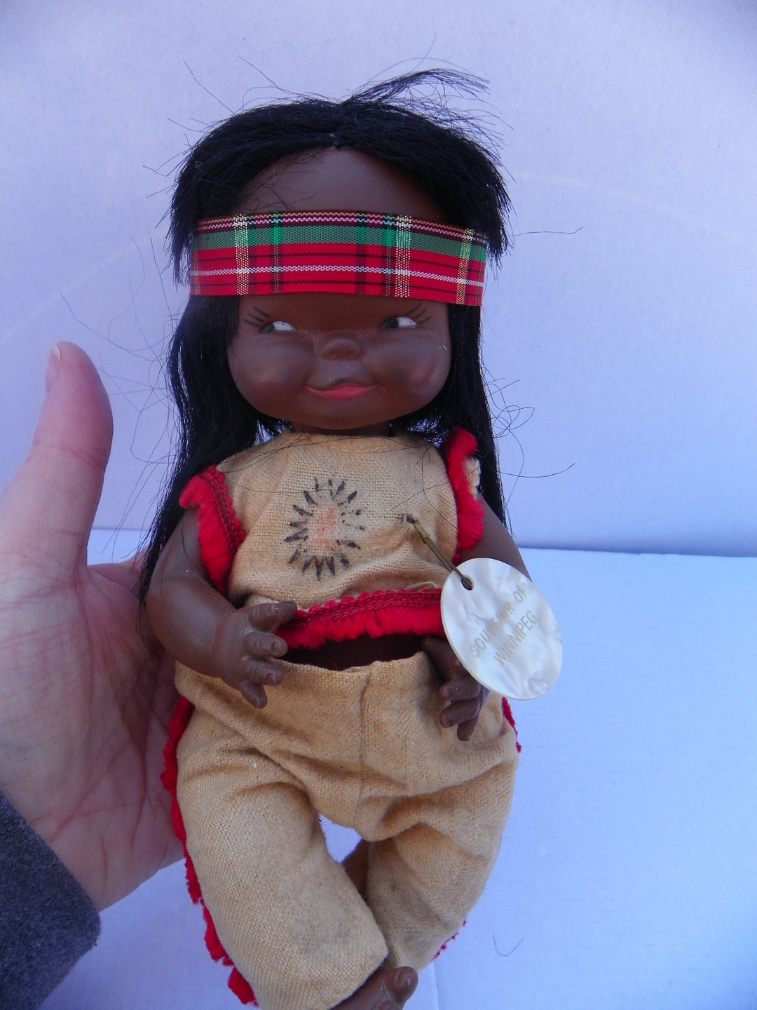 Vintage Regal Indian Doll , Canada Souvenir Doll , Native Inuit Doll