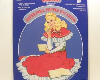 1984 Barbie Fantasy Paper Doll Book UNCUT , Vintage Barbie Paperdoll Book , Uncut Paperdolls , Golden Book 1982-47 , Barbie Cut Out Book