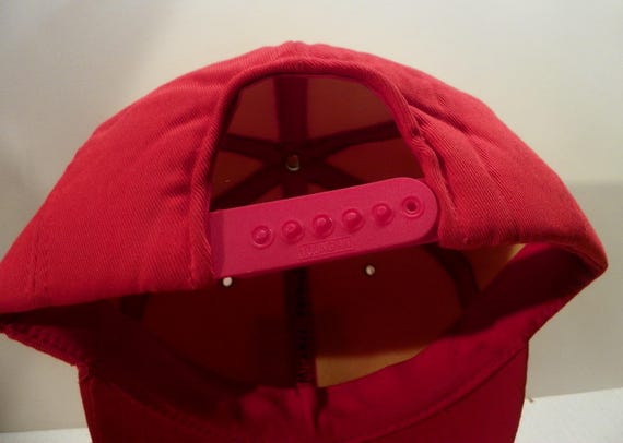 1980's Canadian Firefighters Trucker Hat , Red Firefighter's Maltese Cross Patch Snapback Ballcap View 4