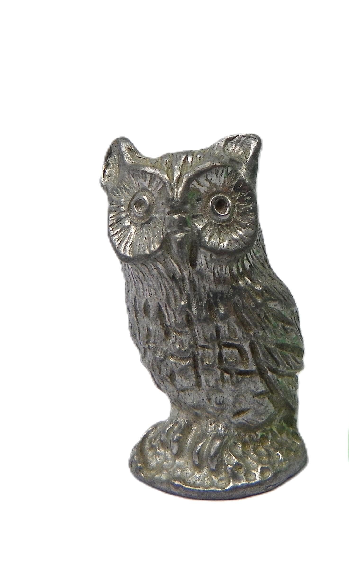 Vintage Spoontiques Solid Pewter Owl Miniature Figurine 1.25 Inches