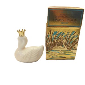 Vintage NOS 1970's Avon Royal Swan - Somewhere Cologne 1 FL OZ - New Unused , Swan Shaped Bottle with Gold Crown