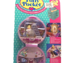 1993 Polly Pocket Ballerina #10640 NFRB , Vintage Bluebird Polly Pocket Grand Ballet New Complete