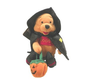 2000 Disney Store - Winnie The Pooh Witch Halloween 8" Mini Beanbag Plush Toy with Tags