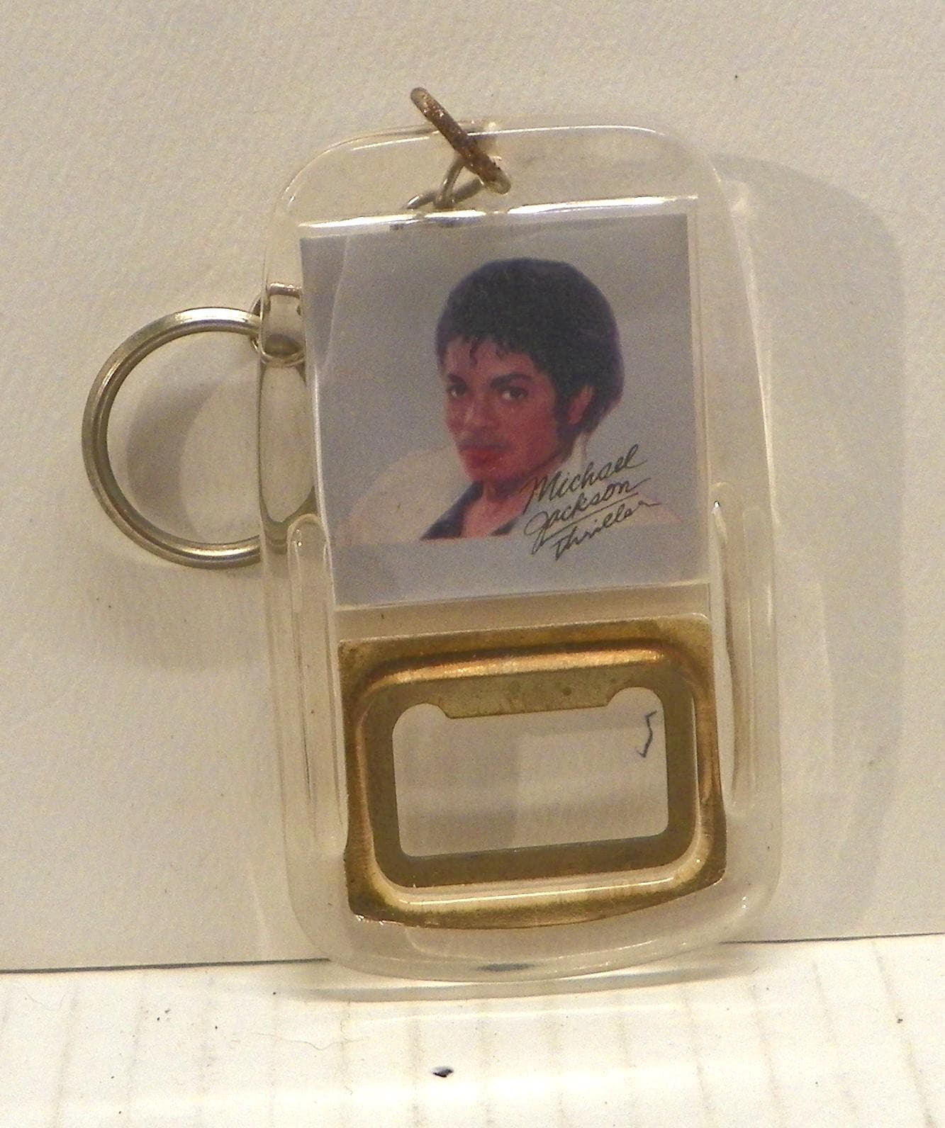 Vintage 1982 Michael Jackson Thriller Keychain Bottle Opener